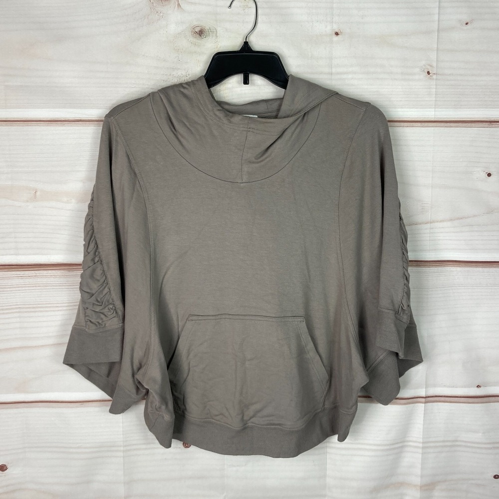 Andrea Jovine Sweater Womens XL Brown Weekend Hoodie Pullover Jersey Knit Poncho